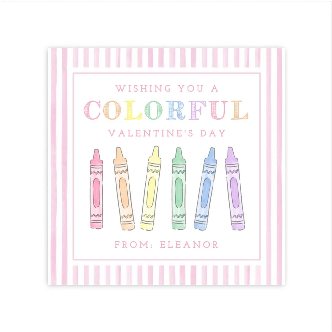 Printable Crayon Valentines, Crayon Valentine Card, Crayon Valentine Template, Preschool Valentin... | Etsy (US)