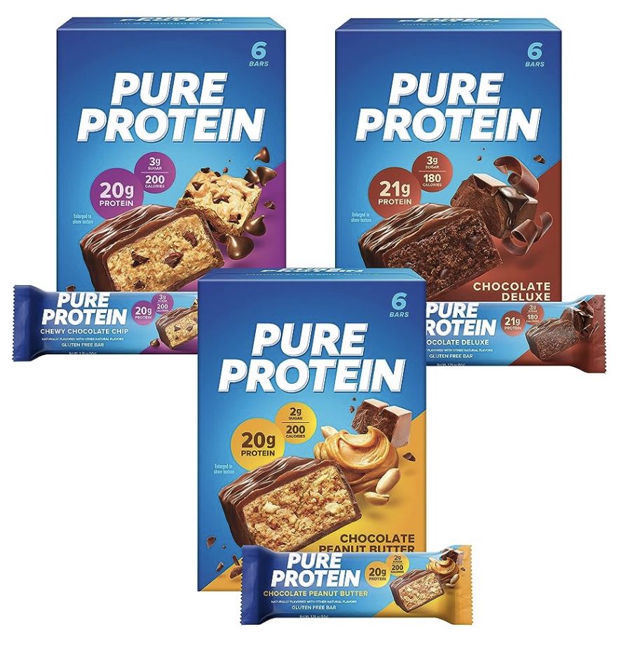 Pure Protein Bars, High Protein, Nutritious Snacks to Support Energy, Low Sugar, Gluten Free, Var... | Amazon (US)