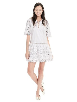 Eyelet Tie-Front Dress | Banana Republic US