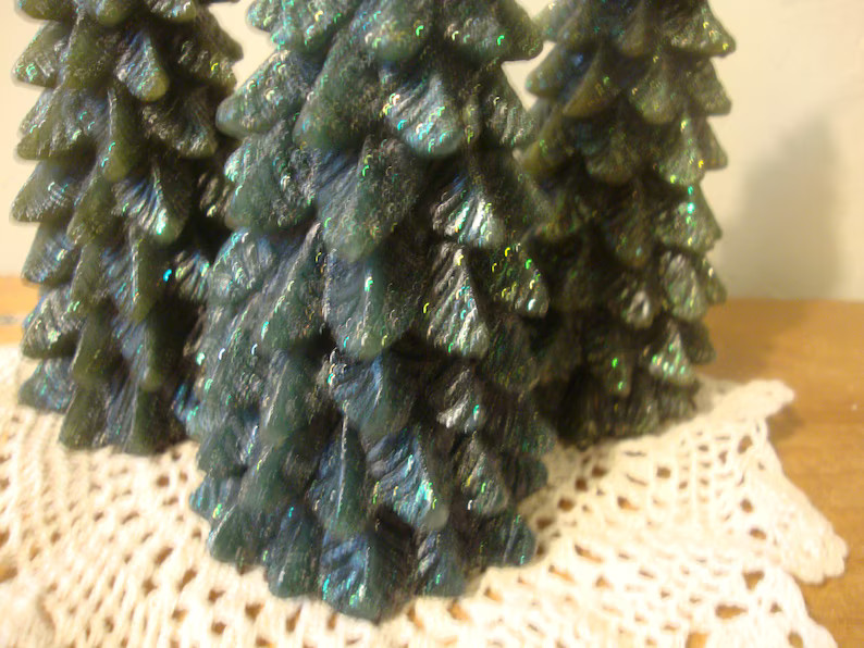 Vintage Christmas Tree Shaped Unscented Candles, Farmhouse Christmas Table Decor - Etsy | Etsy (US)