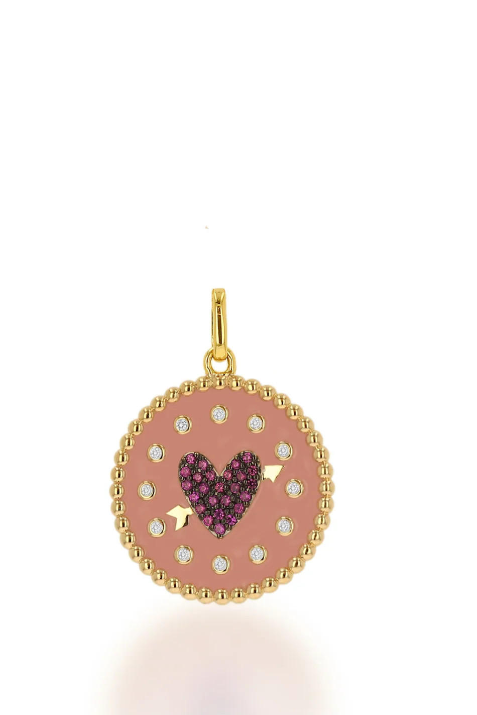 14KY Enamel Heart Charm | Susan Saffron Jewelry