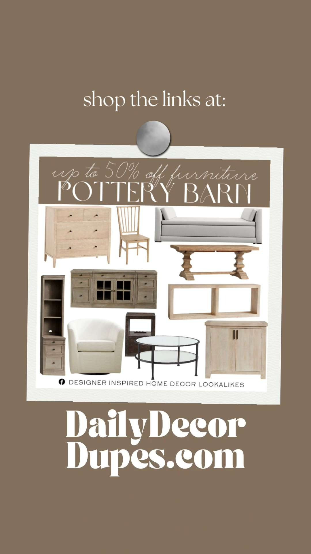 Pottery Barn Memorial Day Furniture Sale. Memorial Day Furniture Savings. Limited-Time Furniture Discounts. Exclusive Furniture Offers. Furniture Clearance Event. Seasonal Furniture Sale. Luxury Furniture for Less. Pottery Barn Furniture Deals. Up to 50% OFF Pottery Barn Furniture Sale. 

Home more affordable option find copy cat similar look for less budget friendly affordable cheap cheaper beautiful pretty. Clearance sale coupon code discount code promo code luxury lookalike look a like Inspo inspiration inspired by idea ideas Love like these? I share multiple every day in my FB group. 

 #potterybarndeals #furnituresale #furnituredeals #memorialdaysale #salealert #modernhome #MDWSale #memorialdaysavings #upto50off #LTKHome #LTKSaleAlert