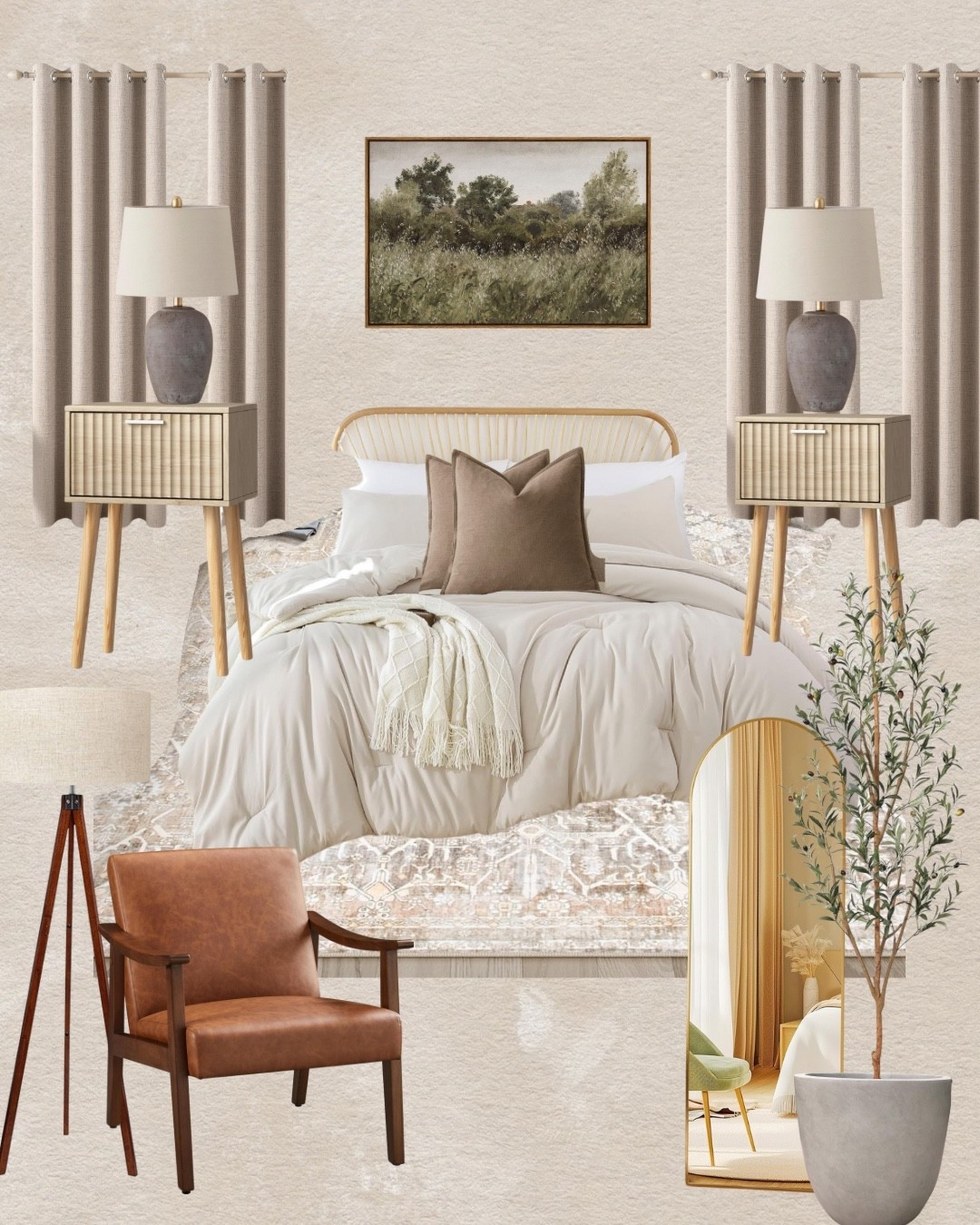 🛏️ Neutral Home Bedroom Goals | Calm, Cozy & Elevated

If you’re dreaming of a warm, grounded bedroom that feels like a retreat, this neutral space has it all — layered textures, soft tones, and cozy, elevated essentials. From the rattan bed frame to the earthy table lamps and vintage-inspired rug, every piece creates a timeless organic modern vibe. I love mixing soft bedding with warm wood accents and statement greenery to keep the space serene yet styled. Perfect for lovers of minimal, modern, and nature-inspired design.

Shop this full neutral bedroom look via my LTK — everything linked including the nightstands, olive tree, arched mirror, and cozy leather accent chair that brings the whole space together.

neutral bedroom decor, modern neutral home, organic modern bedroom, cozy bedroom ideas, beige and brown aesthetic, neutral aesthetic decor, earth tone bedroom, arched gold mirror, vintage inspired rug, rattan bed frame, nightstand styling, neutral bedding, warm wood furniture, calming home style, cozy neutral palette

#NeutralHomeStyle #CozyNeutralBedroom #BedroomInspo #OrganicModern #EarthToneDecor #NeutralBedroomDecor #HomeVibes #InteriorDesignGoals #LTKBedroom #LTKNeutral #ArchedMirror #RattanBed #WarmMinimalism #CalmSpaces #InteriorInspo #BedroomRefresh #NeutralPalette #ModernBedroomDesign #CozySpaces #HomeStylingTips #MinimalDecor #NeutralLiving #BeigeDecor #RusticModern #TexturedDecor #HomeDetails #NeutralVibes #StyledSpaces #MyNeutralHome 

#LTKHome #LTKStyleTip #LTKFindsUnder100
