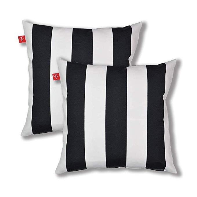 PacifiCasual Set of 2 Patio Indoor/Outdoor All Weather Decorative Throw Pillow Cover Cushion Case... | Amazon (US)