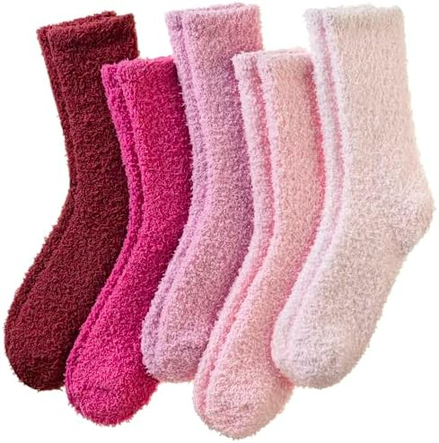 Womens Fuzzy Socks Warm Fluffy Winter Cozy Thick Plush Microfiber Slipper Soft Home Sleeping Sock... | Amazon (US)