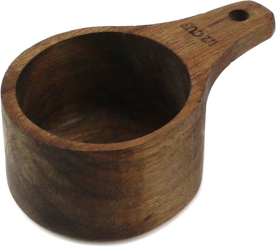 Amazon.com: Faotup 1Pcs Wooden Measuring Cup 1/2 Cup Baking and Cooking Measuring Cup Natural Woo... | Amazon (US)