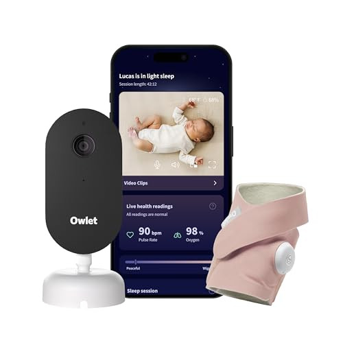 Owlet Dream Duo (Gen 3) Smart Baby Monitor All-in-One Bundle - 2K HD Video Baby Monitor with Alerts & Owlet Dream Sock Tracks Baby’s Oxygen, Heart Rate & Sleep | Health Insights via App | Dusty Rose | Amazon (US)