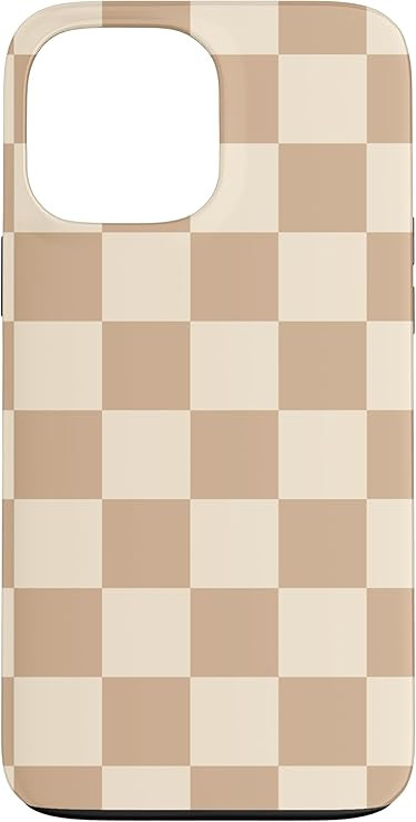 iPhone 13 Pro Max Light Beige Classic Checkered Big Checkerboard Case | Amazon (US)