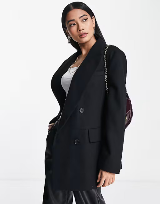 Topshop – Schlichter Blazer-Mantel in Schwarz | ASOS (Global)