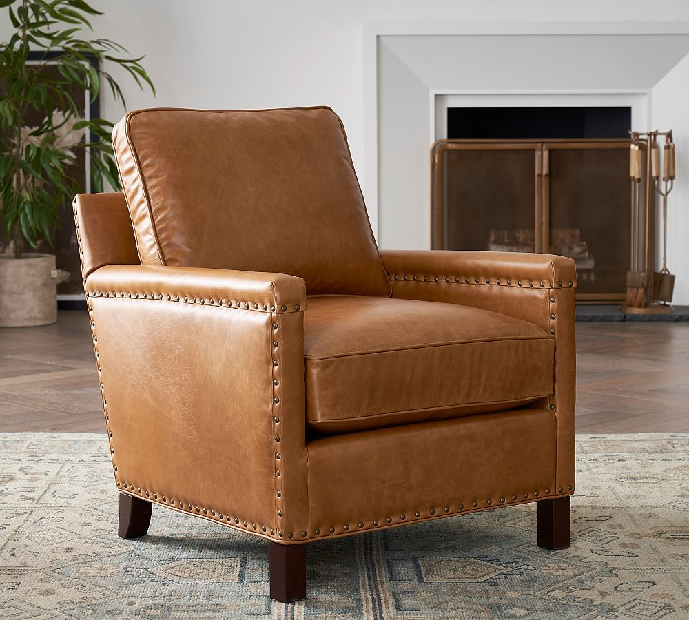 Tyler Square Arm Leather Armchair | Pottery Barn (US)