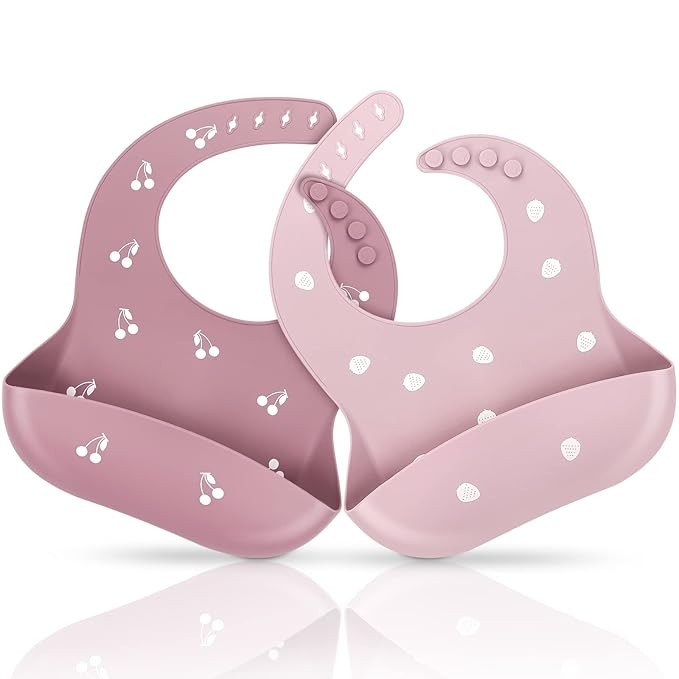 ME.FAN Silicone Baby Bibs for Babies & Toddlers | Adjustable Silicone Bibs Set of 2 | Amazon (US)