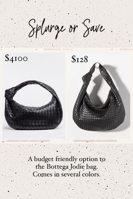 Splurge or save? A budget friendly option to the Bottega Jodie bag. 20% off this weekend only. 

Bottega Veneta Jodie purse, designer purse, affordable purse, Anthropologie, purse, sale, The Stylizt 



#LTKstyletip #LTKSpringSale #LTKitbag