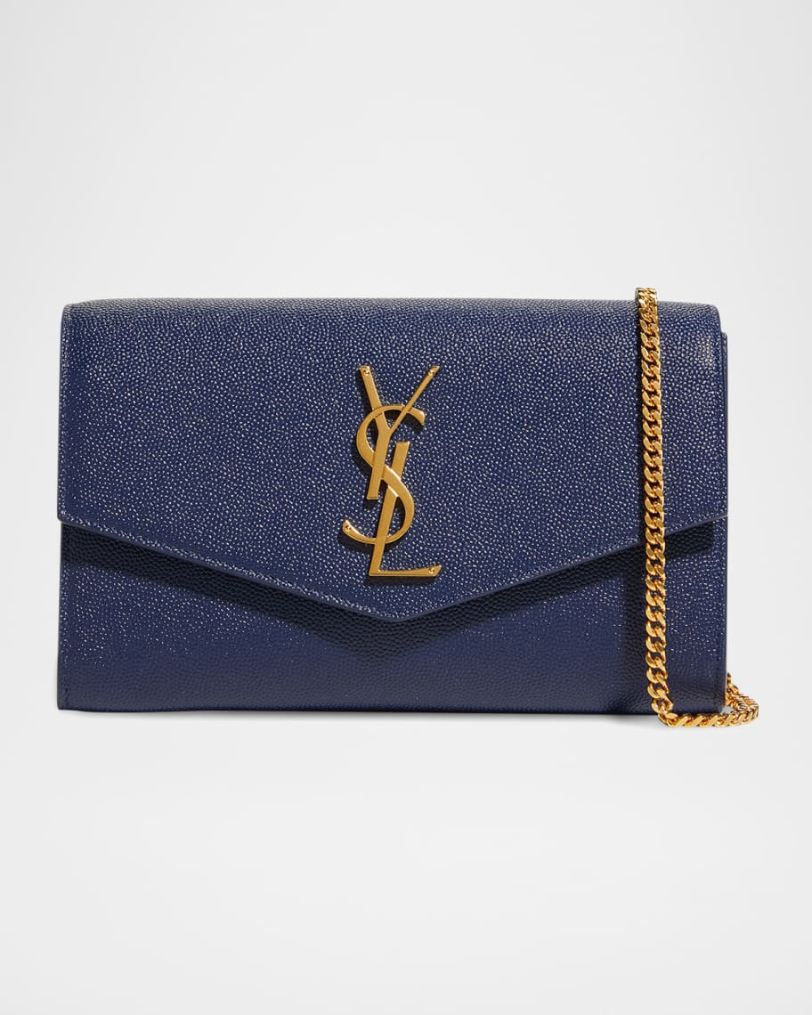 Saint Laurent Uptown YSL Monogram Grain de Poudre Wallet on Chain w/ Card Case | Neiman Marcus