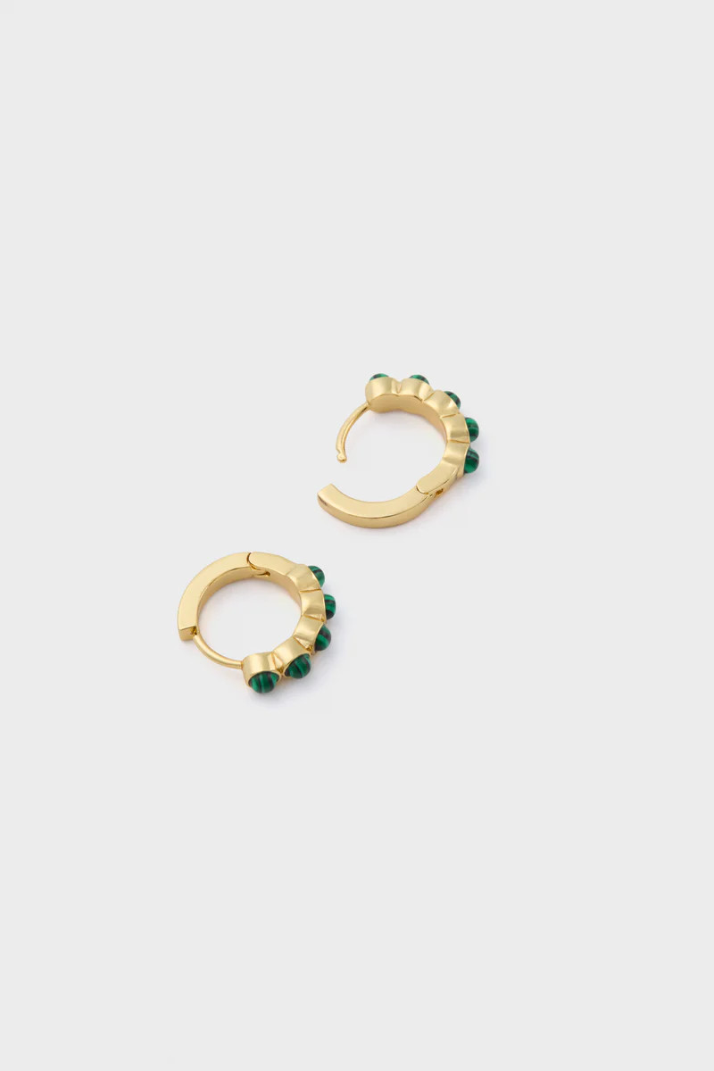 Malachite Huggie Hoop Earrings | Tuckernuck (US)