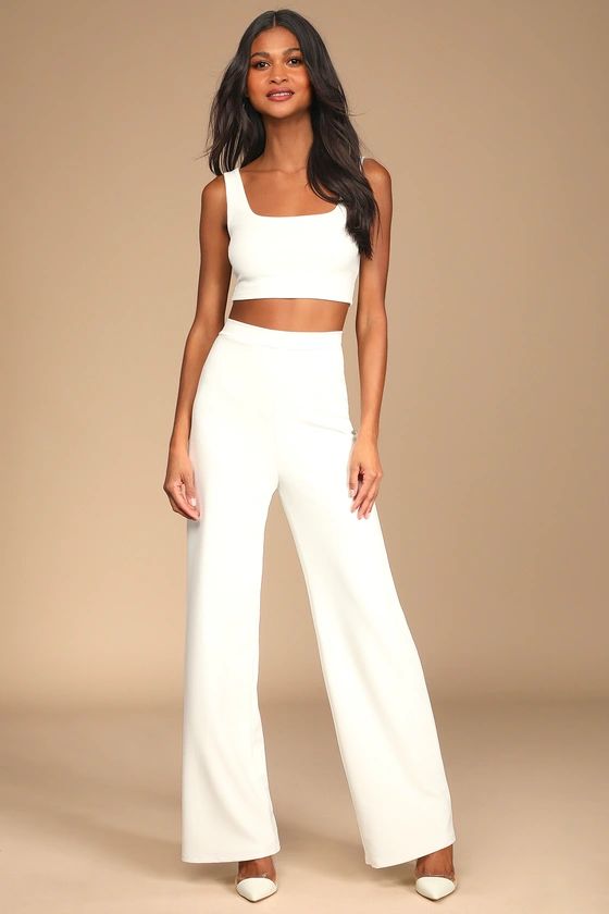 Only Tonight Ivory Two-Piece Wide-Leg Jumpsuit | Lulus (US)