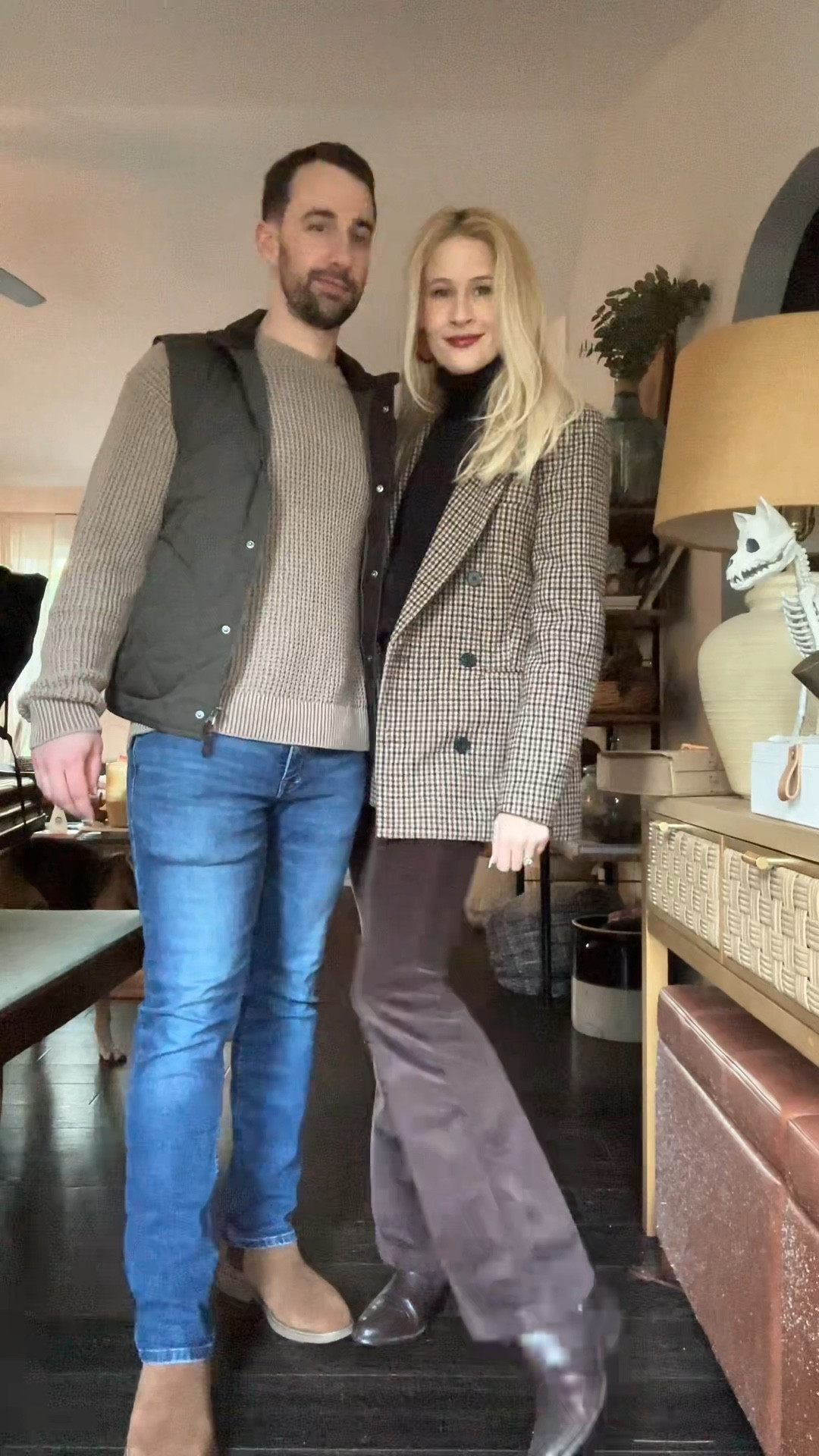 His & hers casual date night look. Clearly living in corduroys again this fall. These are Madewell from later and they didn’t bring them back. Linked similar options. 

And this lips is one I bring out year after year (I’ve literally been wearing the lipstick since high school it’s truly universally flattering) linked a more coat effect dupe I also really like. 

Thanksgiving outfit | Thanksgiving outfit for him | corduroys | blazer | outfit for him | fall outfit | fall outfit for him | j crew | Madewell | family photo outfits 

#LTKFamily #LTKxMadewell #LTKVideo