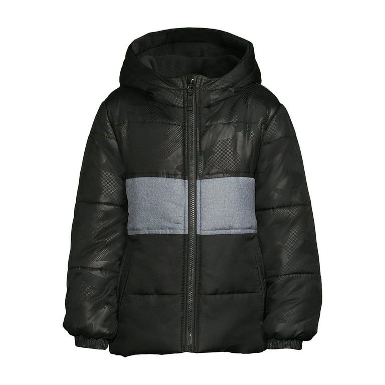 Weather Tamer Boys Hooded Long Sleeve Colorblock Winter Puffer Coat, Sizes 4-16 | Walmart (US)