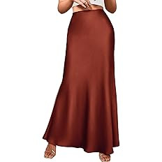 BTFBM Women's Summer Fall Skirt 2024 Silk Elegant High Waist Cocktail Party Wedding Mermaid Satin... | Amazon (US)