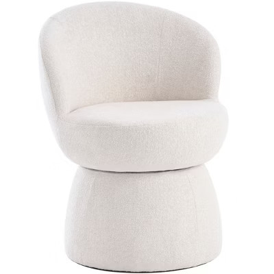 YOUNIKE Boucle Fabric Swivel Accent Chair Modern Upholstered Barrel Chair 22" Wide Living Room Chair Single Sofa Chair, Beige | Target