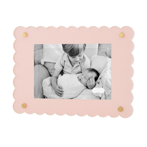 Scalloped acrylic frame pink | Mud Pie