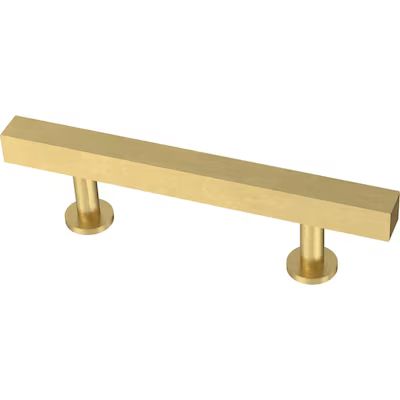Brainerd Square Bar 3-in Center to Center Brushed Brass Rectangular Bar Drawer Pulls Lowes.com | Lowe's