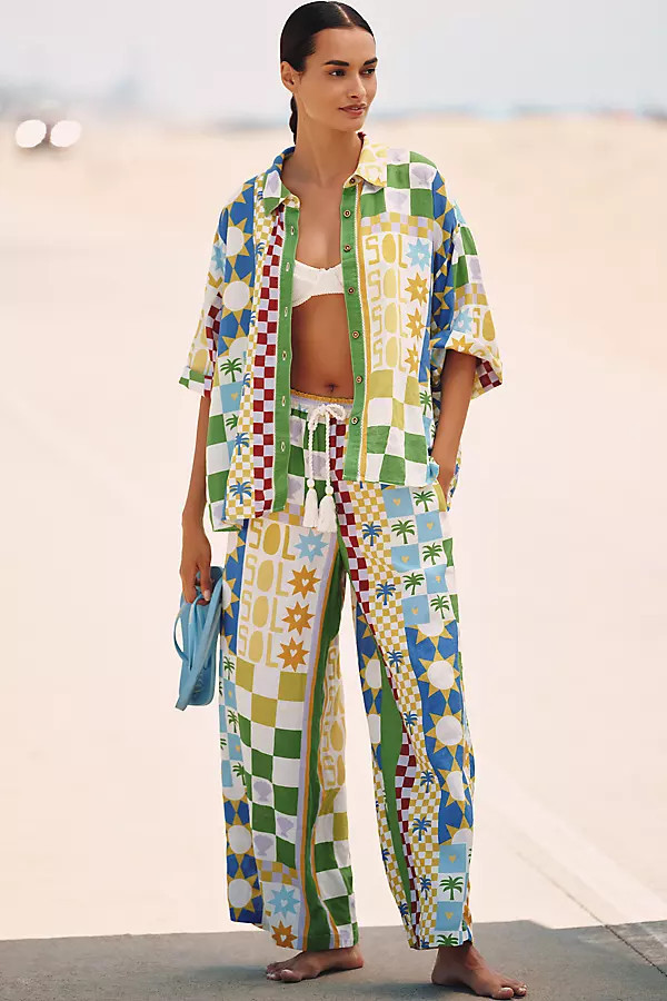 Linen Blend Wide-Leg Pants | Anthropologie (US)