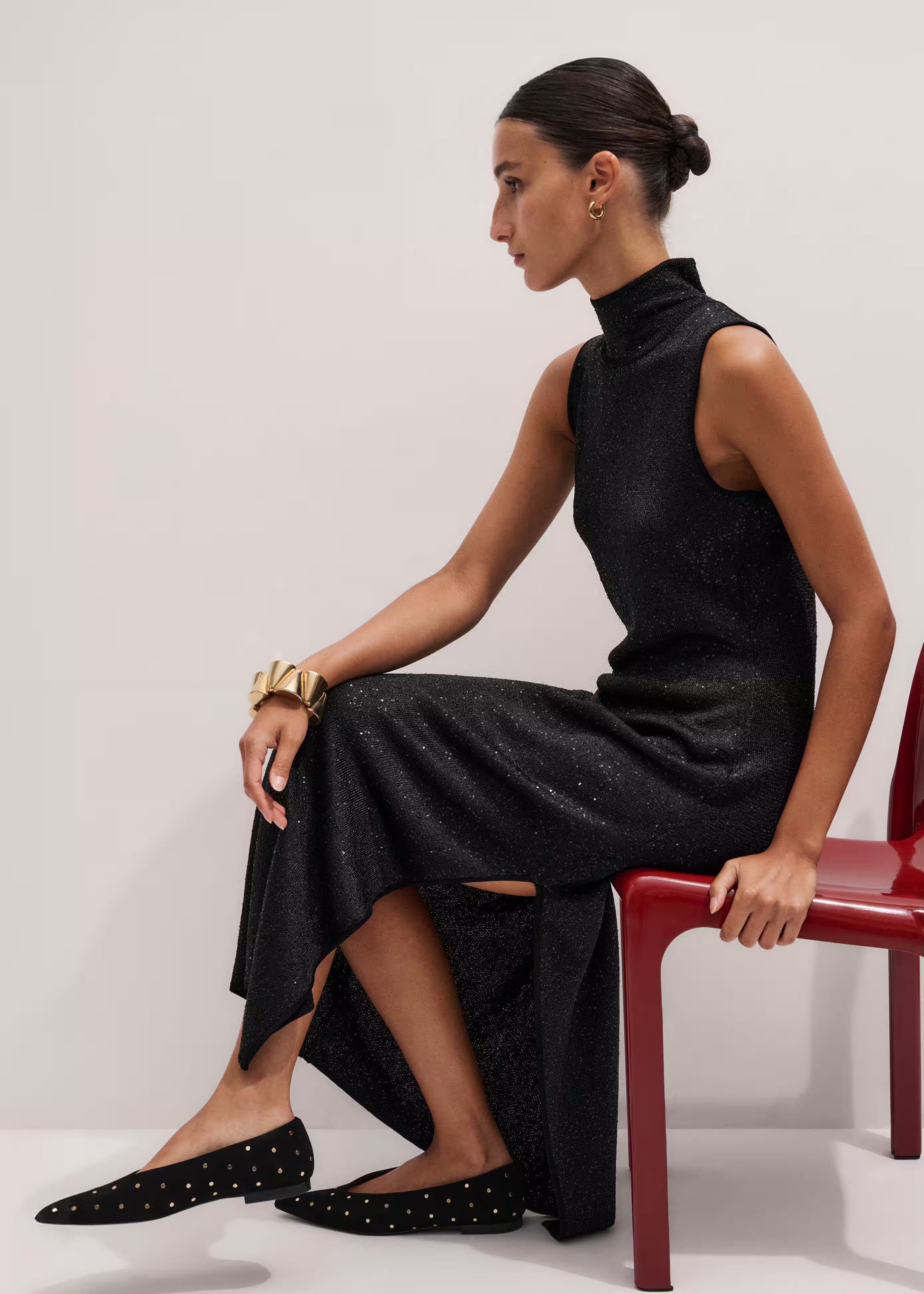 Sequin Knit Maxi Dress Shimmer Knit | ME+EM US