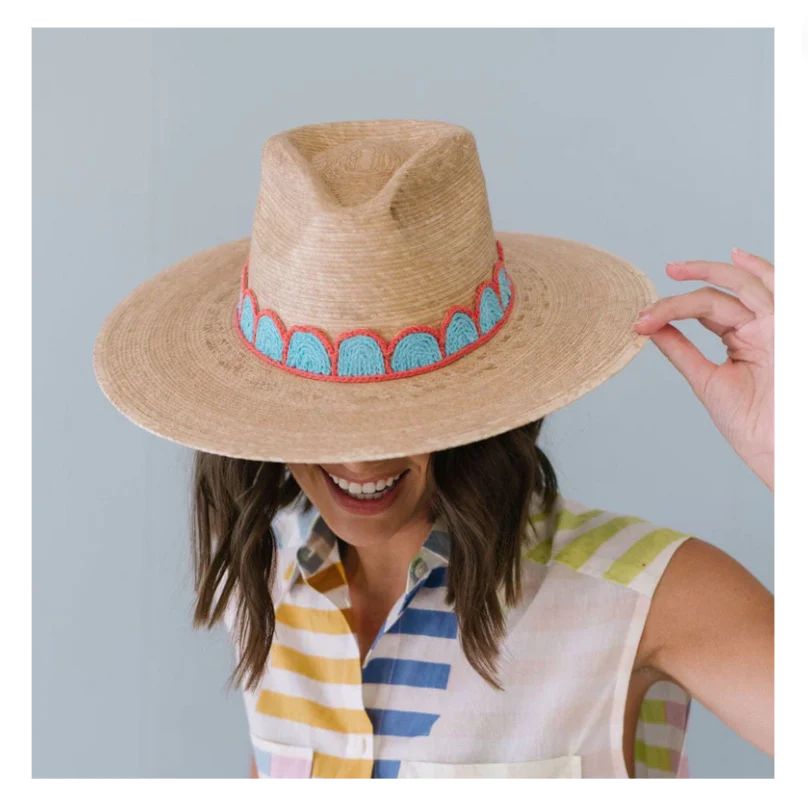Gloria Turquoise Crochet Palm Hat | Shop Bijou