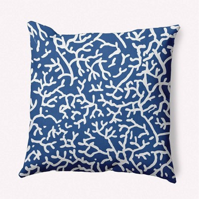 16"x16" Seaweed Beach Square Throw Pillow Navy Blue - e by design: Coastal Decorative Indoor Cushion | Target