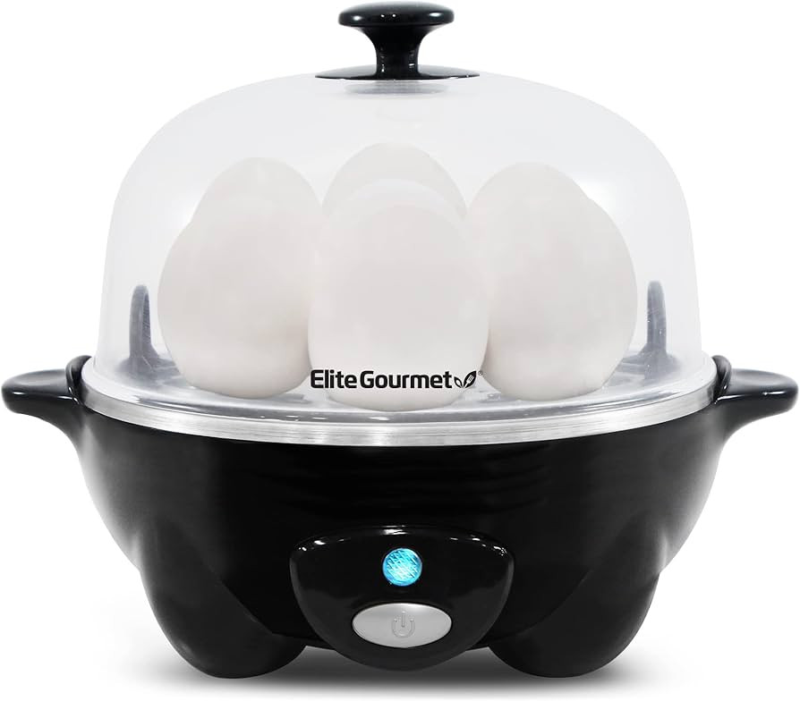 Elite Gourmet EGC-007B# Rapid Egg Cooker, 7 Easy-To-Peel, Hard, Medium, Soft Boiled Eggs, Poacher... | Amazon (US)