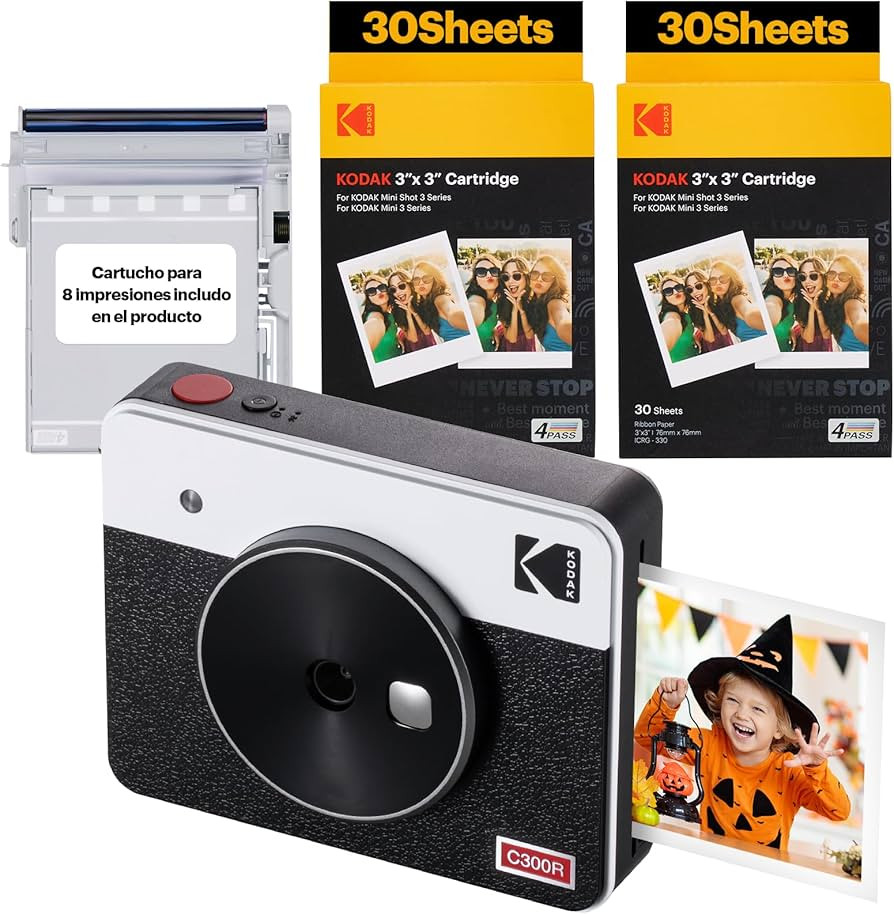 KODAK Mini Shot 3 Retro 4PASS 2-in-1 Instant Digital Camera and Photo Printer (3x3 inches) + 60 S... | Amazon (US)