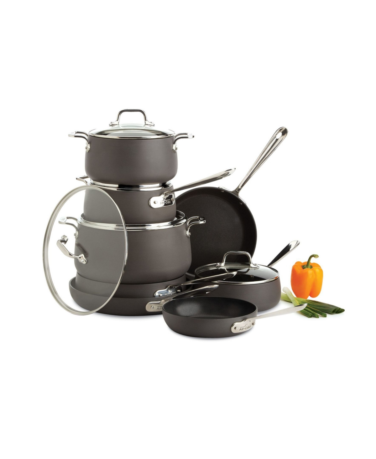 All-Clad Hard-Anodized Cookware Set, 13 Piece | Macy's