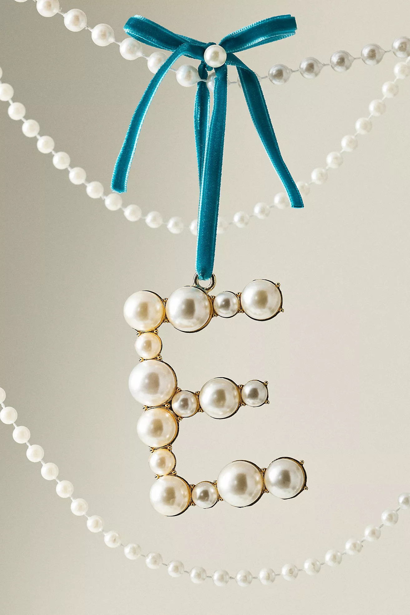 Pearl Monogram Ornament | Anthropologie (US)