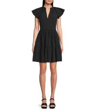 Vanya V-Neck Short Sleeve Dress | Dillard's