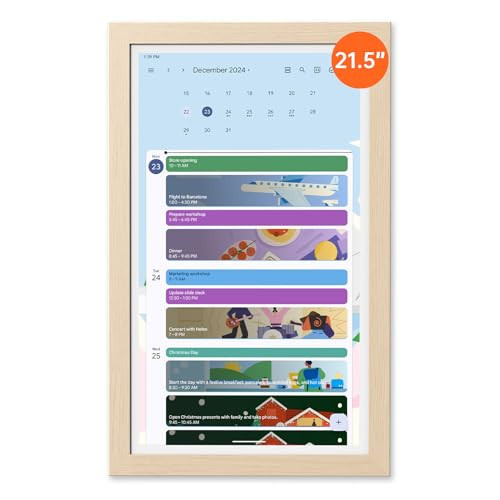 ApoloSign Digital Calendar: 21.5 Inch Electronic Calendar, Smart Touchscreen Interactive Display for Chore Chart, Family Schedules Planner, Supports All Apps via Google Play, Wall Mount (Yellow) | Amazon (US)
