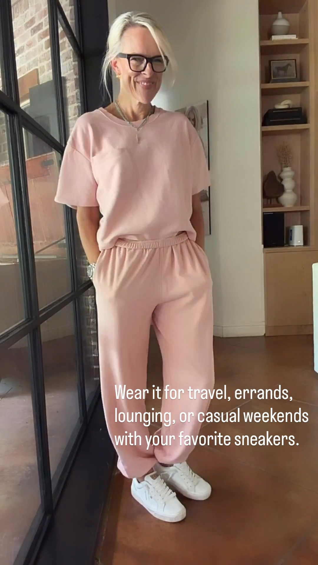 This lounge set is as comfortable as it looks! The soft pink color is so pretty, and it’s the perfect throw-on outfit for travel days, running errands, or relaxing at home. Pair it with your favorite sneakers, and you’re ready to go.

💡 LTK MADE EASY
❤️ Heart = Support my posts!
🔖 Save = Get sale & restock alerts
📋 Lists = Keep favorites organized
📲 Share = Send lists and products to a friend. Hello, Christmas List!
💬 Comment = Ask me anything about what I’m wearing. :-)

#LTKootd #LTKSeasonal #LTKOver40