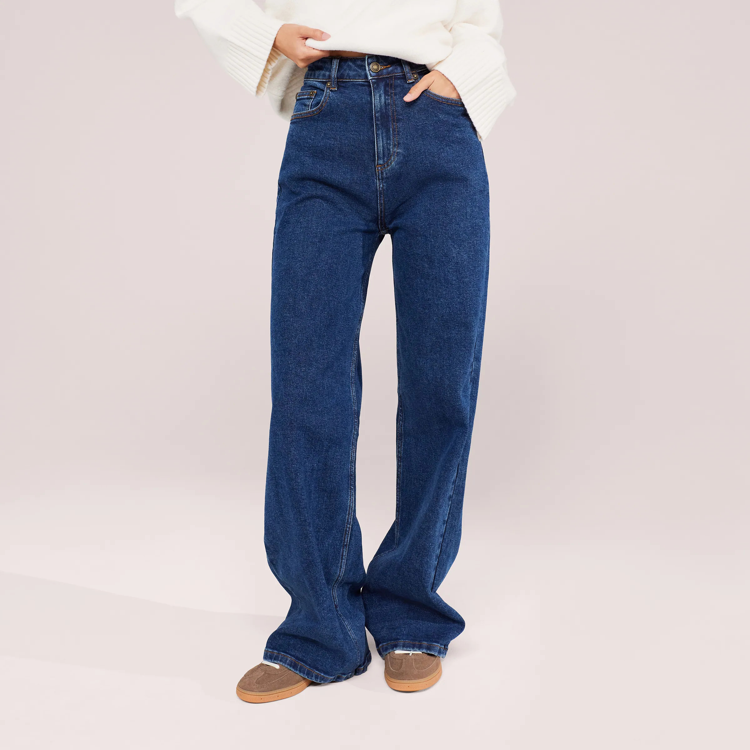Wide Leg Jeans | Dark Blue | LOVALL