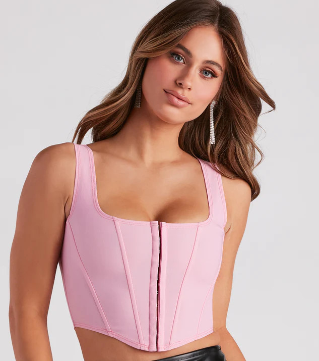Hook and Eye Corset Crop Top | Windsor Stores