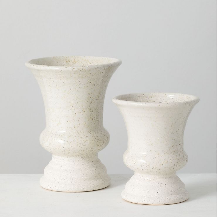 Sullivans Set of 2 Ceramic Vases 8"H & 6"H Off-White | Target