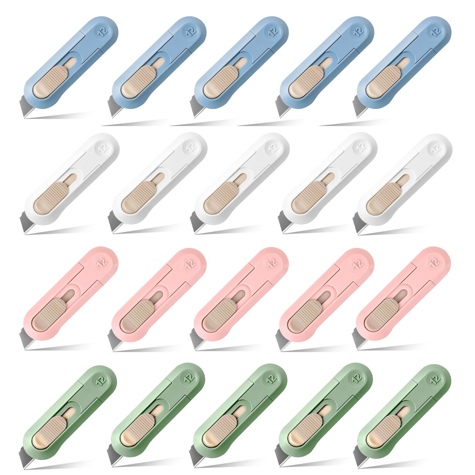 20 PSC Box Cutter,Retractable Box Opener, Package Opener, Easy Slide Retractable Cute Utility Kni... | Amazon (US)