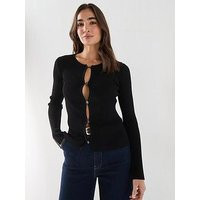 Guess Jeans Long Sleeve Stella Cardi Sweater - Black | Very (UK)