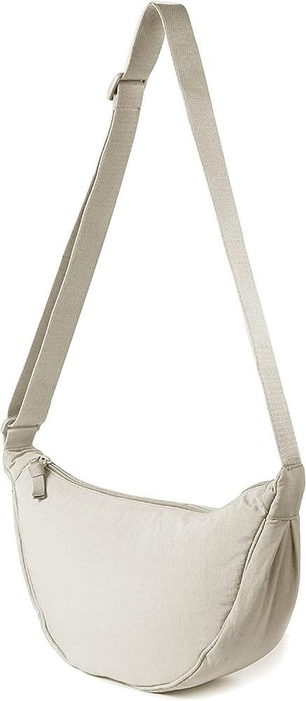 Crossbody Sling Bag for Women Men, Small Crescent Bag Lightweight Nylon Shoulder Waist Fanny Pack... | Amazon (US)