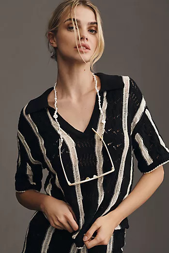 Maeve Long-Sleeve Diagonal Stripe Sweater | Anthropologie (US)