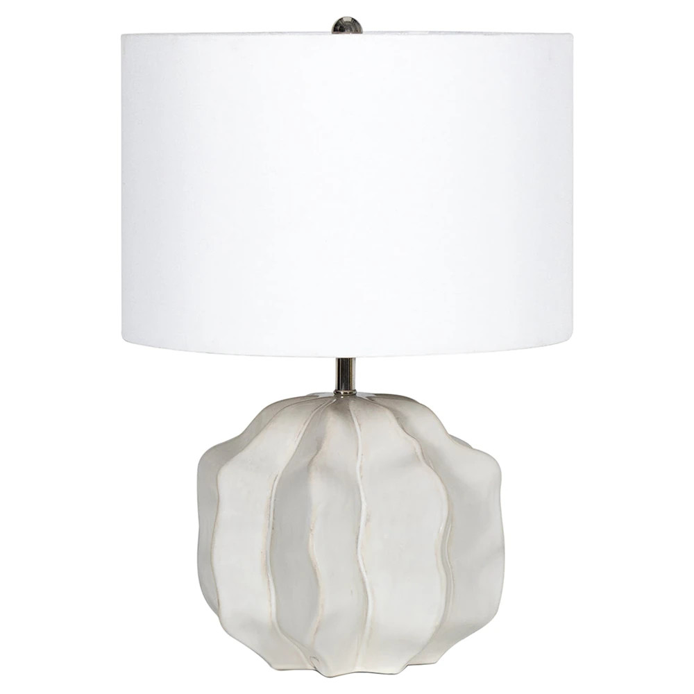 Destin Coastal Beach White Ceramic Mini Table Lamp | Kathy Kuo Home