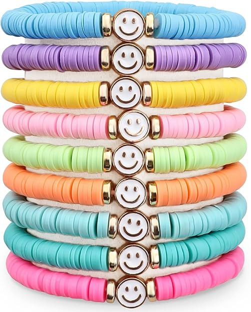 JIASHUYEYE Preppy Bracelets for Teen Girls - Stackable Boho Surfer Friendship Bracelets Set for L... | Amazon (US)