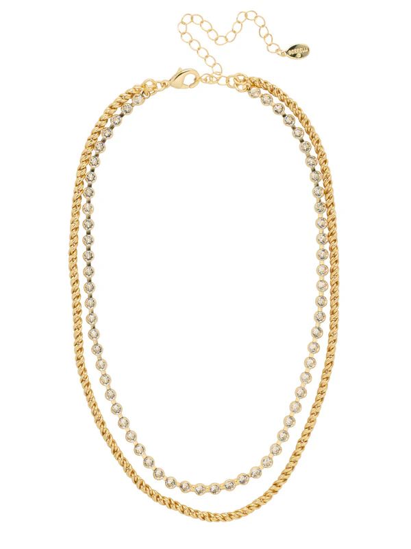 Crystal and Rope Chain Layered Necklace - 4NFJ16BGCRY | Sorrelli