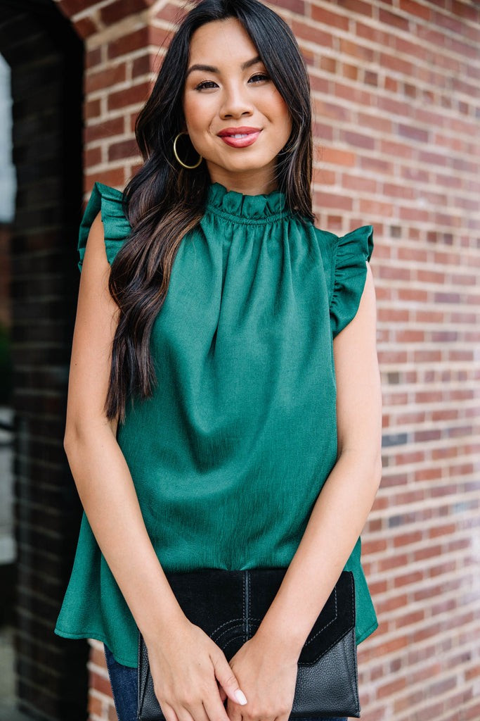 Put It To The Test Hunter Green Tank | The Mint Julep Boutique