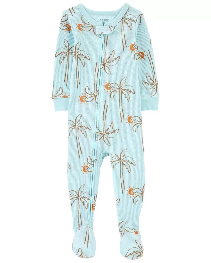 Baby 1-Piece Palm Trees Thermal Footie PJs | Carter's