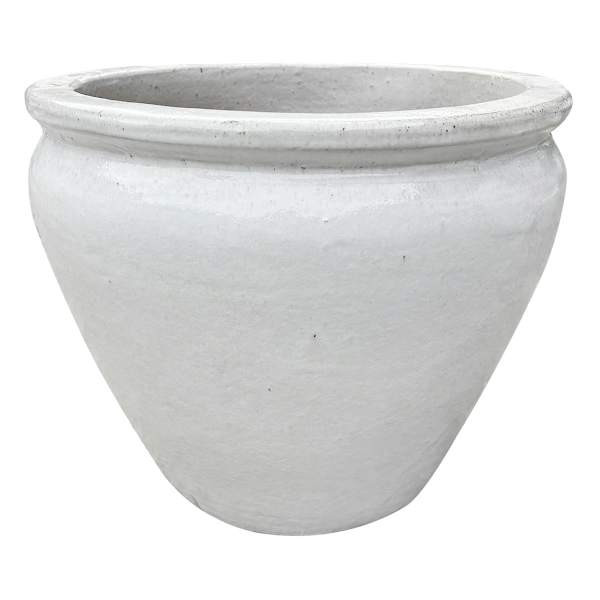 Arcadia White Ceramic Outdoor Planter, Large | At Home