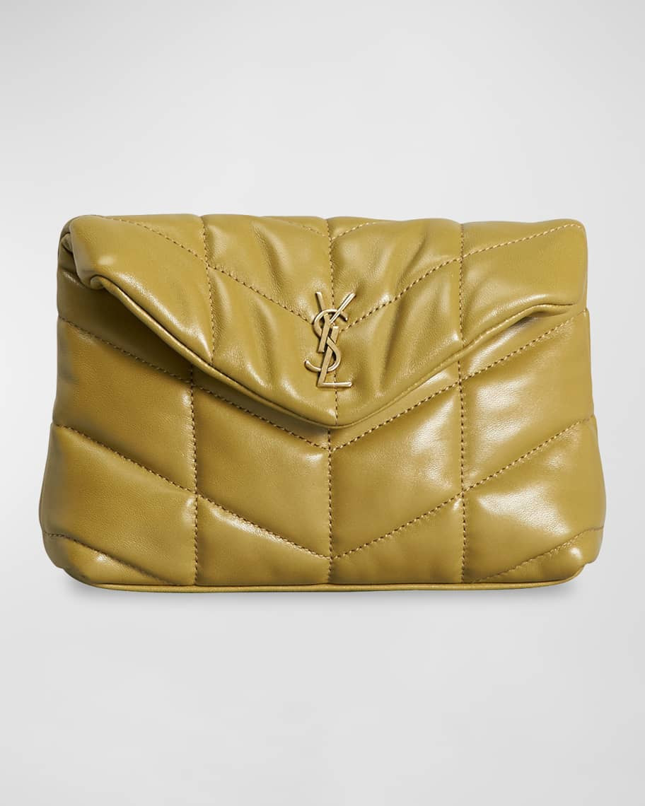 Saint Laurent Puffer Small YSL Quilted Pouch Clutch Bag | Neiman Marcus